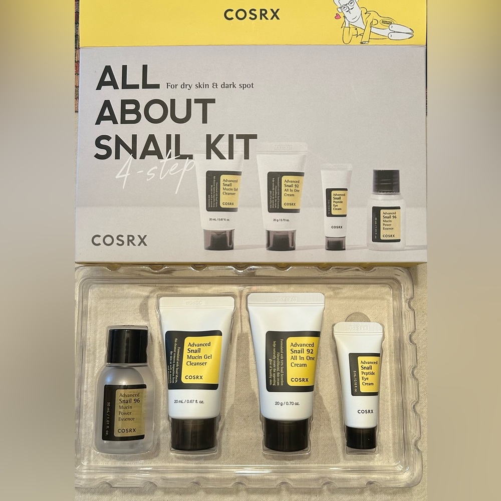 COSRX Snail Mucin Korean Skincare Kit for Dry Skin & Dark Spots NIB